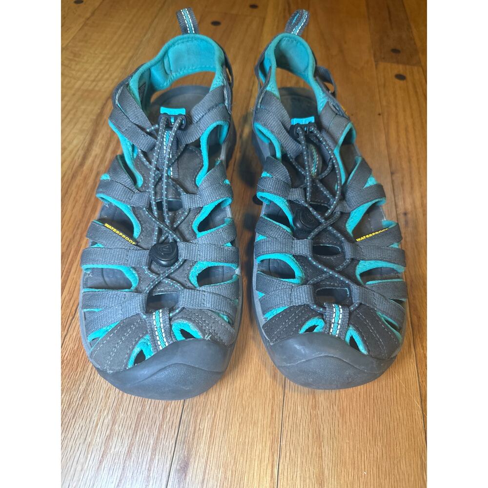 KEEN Whisper Sandals Women’s Size 9 Gray Teal Closed Toe Outdoor Hiking Water